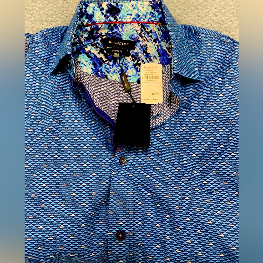 Bugatchi Men’s dress shirt.  Shaped fit